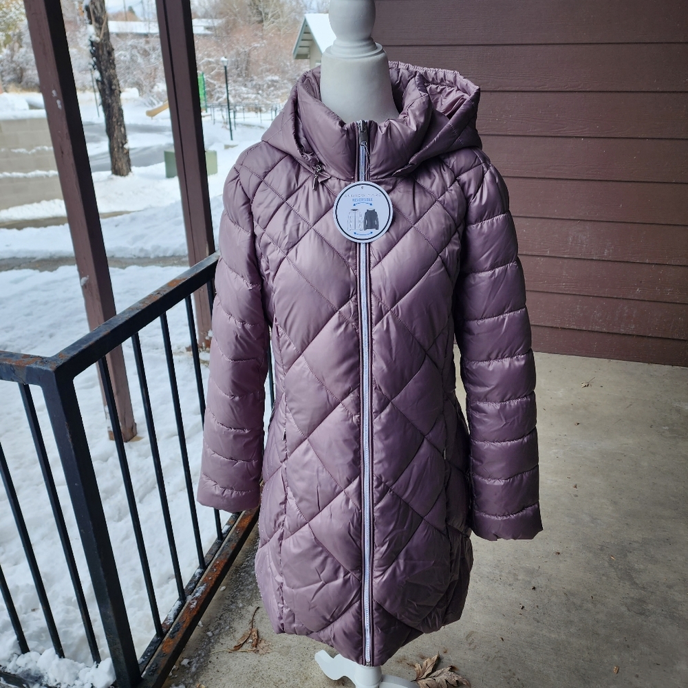 Andrew Marc Purple Quilted Puffer Winter Coat